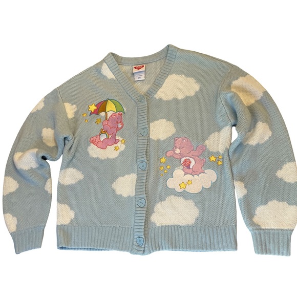 Hot Topic x Care Bears Cloud Chunky Knit Skimmer Cardigan 40th Anniversary - Picture 1 of 14
